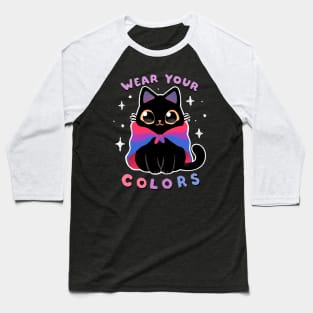 Bisexual LGBT Pride Cat - Kawaii Rainbow Kitty - Wear your colors Baseball T-Shirt